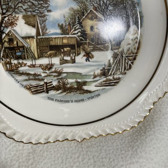 Decorative Plates Harker Pottery. A Home In The Wilderness. The Farmers Home. - Picture 5 of 7